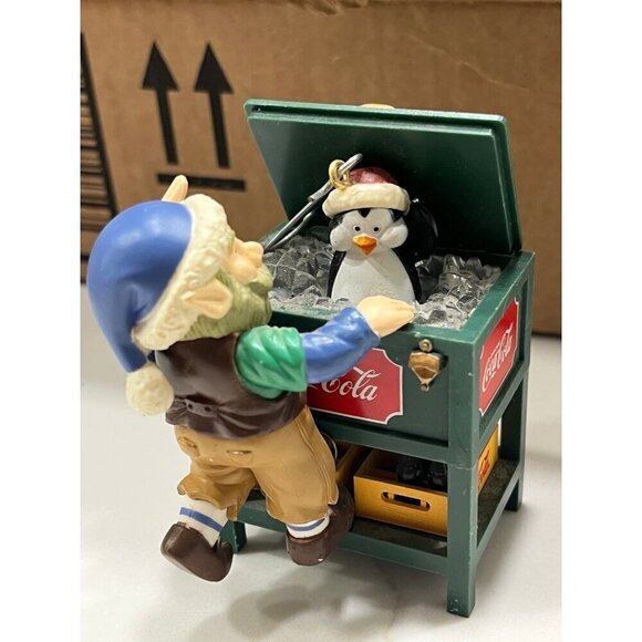 Coca-Cola Elf Penguin Cooler Christmas Tree Ornament - Picture 1 of 5